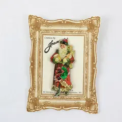 Vintage-Style Frances Santa Drum Doll & Flower Brooch New w/ Packaging