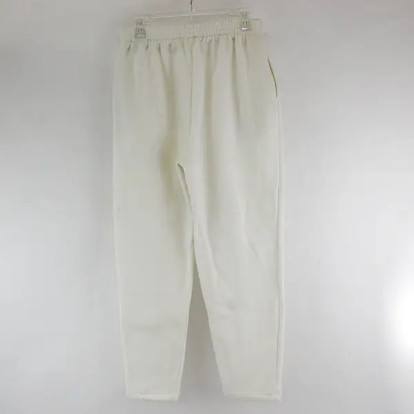 90's Pacer Women's L White Cotton Blend Relaxed Fit Tapered Leg Sweatpants 