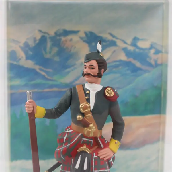 Vintage W. Britains Clansman Scottish Metal Figurine with Case