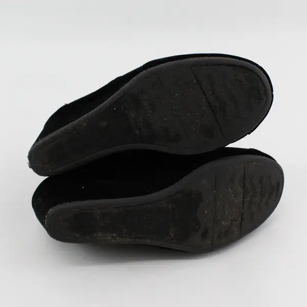 Forever Solid Black Velvet Lace Up Wedge 2.75" Heel Ankle Booties Women's Size 7