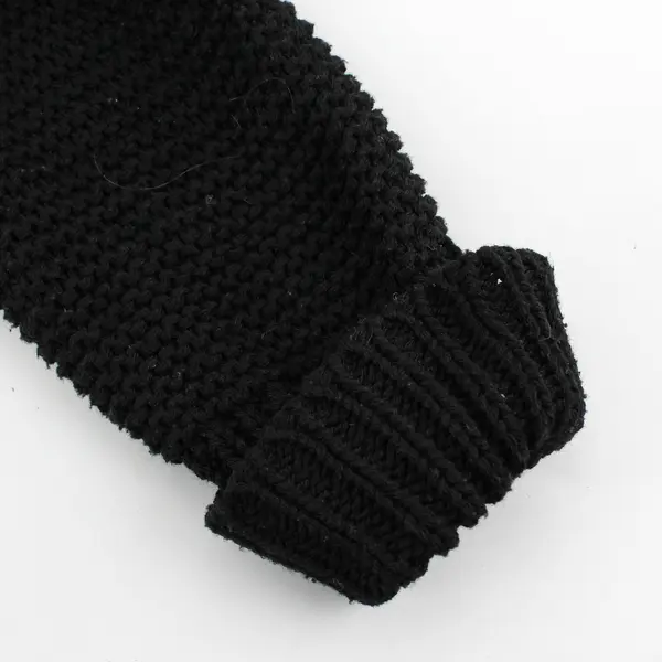 Unbranded Women's L/XL Black  Chunky Knit Open Front Pre-Cuffed Cardigan Sweater