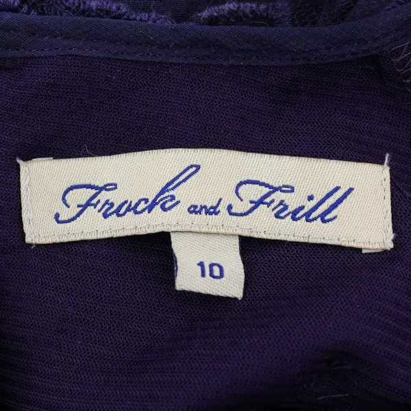 Frock & Frill Women's 10 Purple Embellished Satin and Chiffon Midi Dress