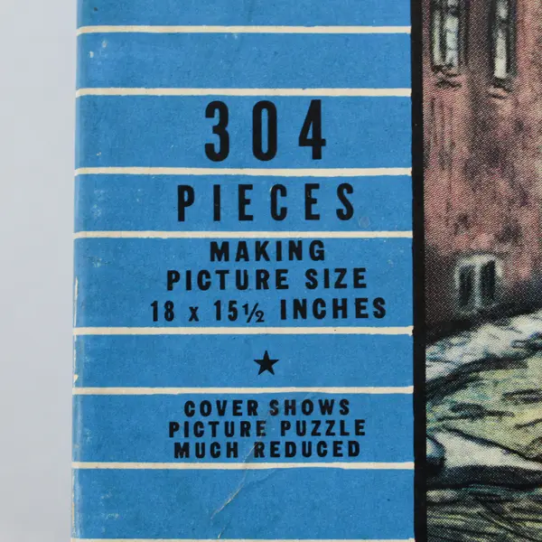Vintage 304 Pcs. Interlocking  Jigsaw Puzzle Village Street #2900 Complete