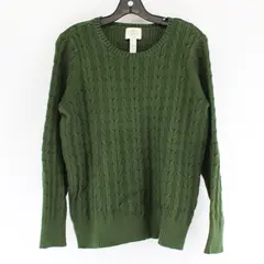 St. Johns Bay Women's XL Green Cable Knit Long Sleeve Cotton Blend Sweater
