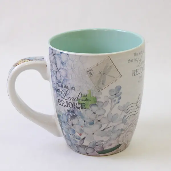 Christian Art Gifts Ceramic Coffee Mug - White & Teal Good Pre-Owned