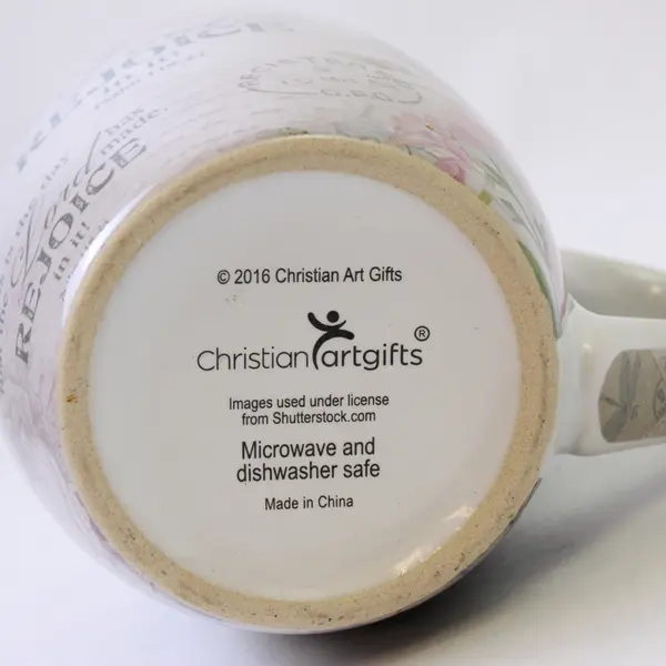 Christian Art Gifts Ceramic Coffee Mug - White & Teal Good Pre-Owned
