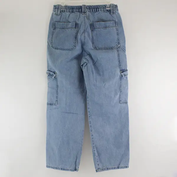 Wax Jean Collection Women's L (32x30) Light Wash Denim Cargo Jeans