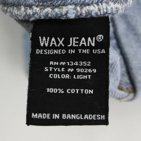 Wax Jean Collection Women's L (32x30) Light Wash Denim Cargo Jeans