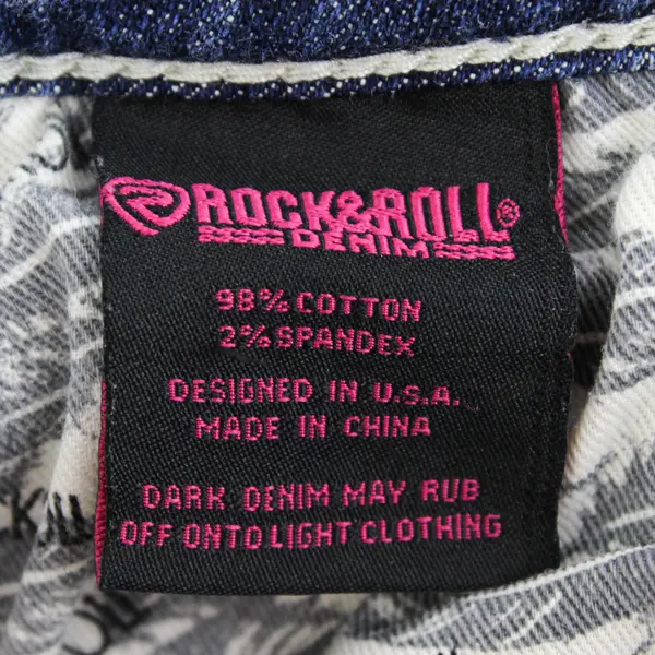 Rock & Roll Women's 29x32 Medium Wash Mid-Rise Relaxed Straight Leg Denim Jeans
