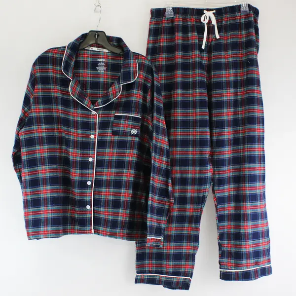 Born Multicolor Plaid Flannel Pajama Set Women's Large