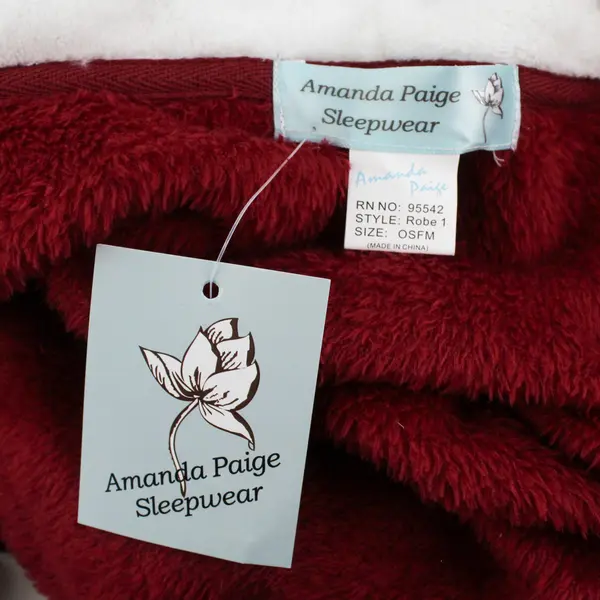 NWT Amanda Paige Women's Cranberry Red Fuzzy Robe One Size Fits Most