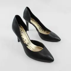 Brash Brand Solid Black Color Faux Leather Stiletto 3.5" Heels Women Size 6.5