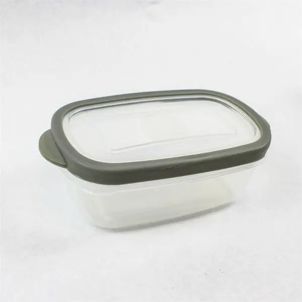 Lot of 3 Clear Rectangular Food Storage Containers 220/800/2600mL Grey Lids
