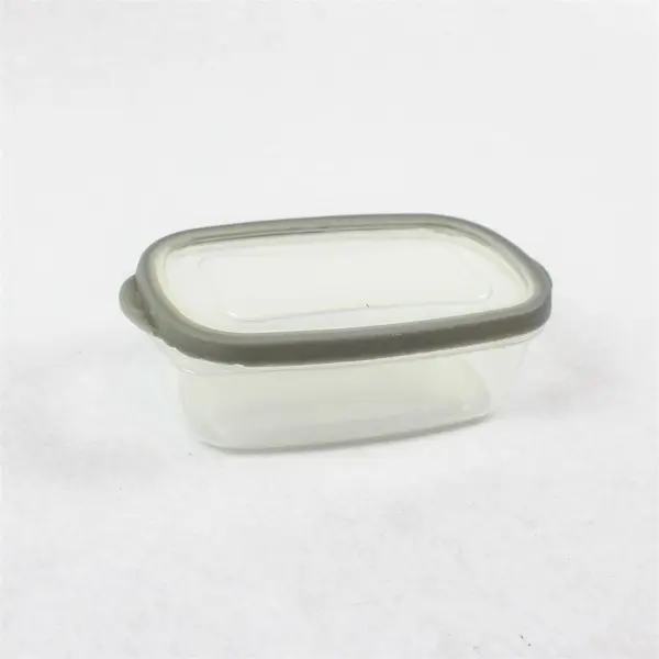 Lot of 3 Clear Rectangular Food Storage Containers 220/800/2600mL Grey Lids