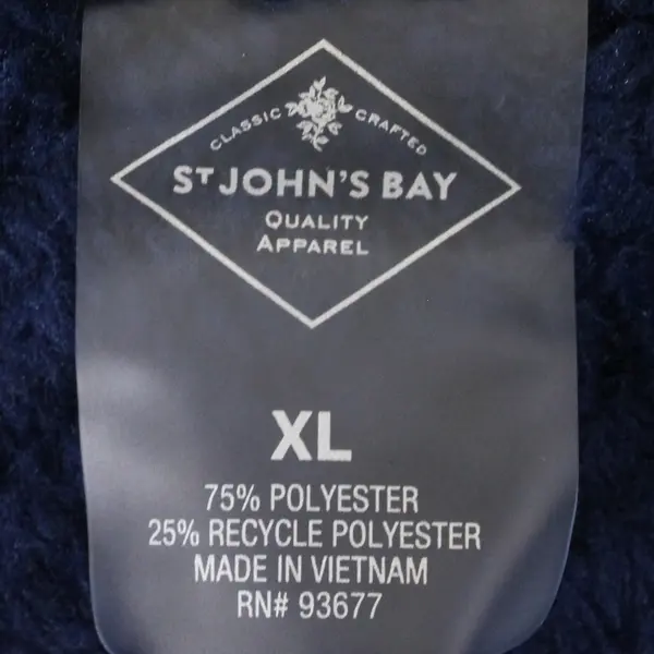 St. John's Bay Blue Fuzzy Stand Collar Long-Sleeved Pullover Women's XL