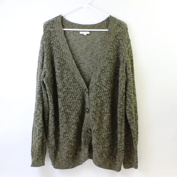 Maurices Green Button-Front Cardigan Women's Size XXL