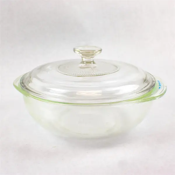 Pyrex 2Qt (1.9L) Clear Glass Round Casserole Dish w/ Lid 8.5"
