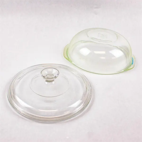 Pyrex 2Qt (1.9L) Clear Glass Round Casserole Dish w/ Lid 8.5"