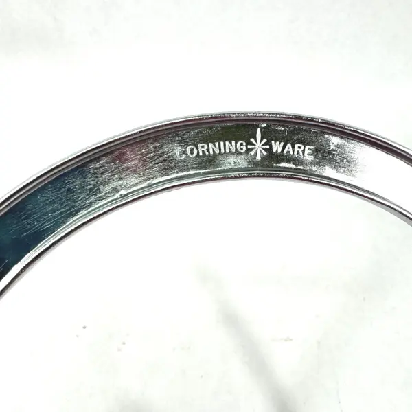 Corning P-10-M-1 Metal Casserole Dish Holder 10" Silver Tone Trivet