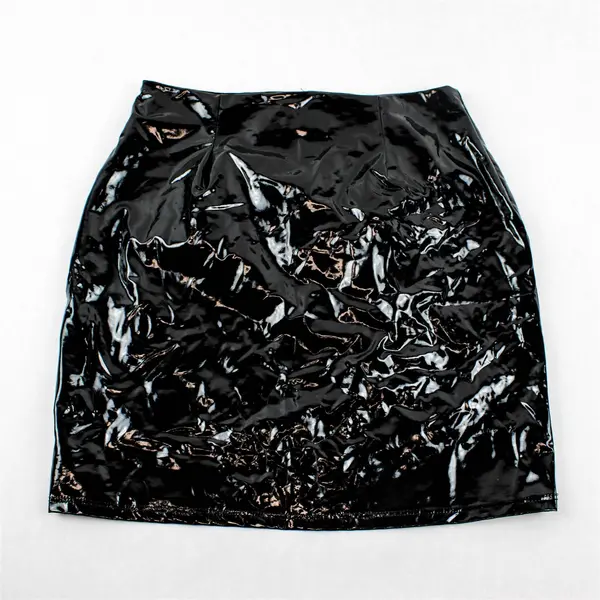 Fashion Nova Faux Leather Black Mini Skirt Women's Small