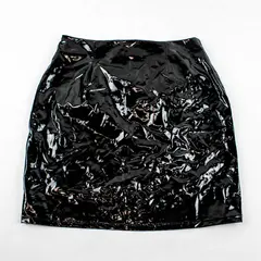 Fashion Nova Faux Leather Black Mini Skirt Women's Small