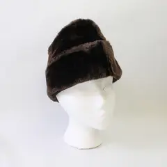 Vintage Brown Faux Fur Russian-Style Winter Hat Women's Warm