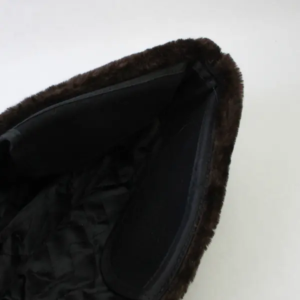 Vintage Black Faux Fur Russian-Style Women's Winter Hat 