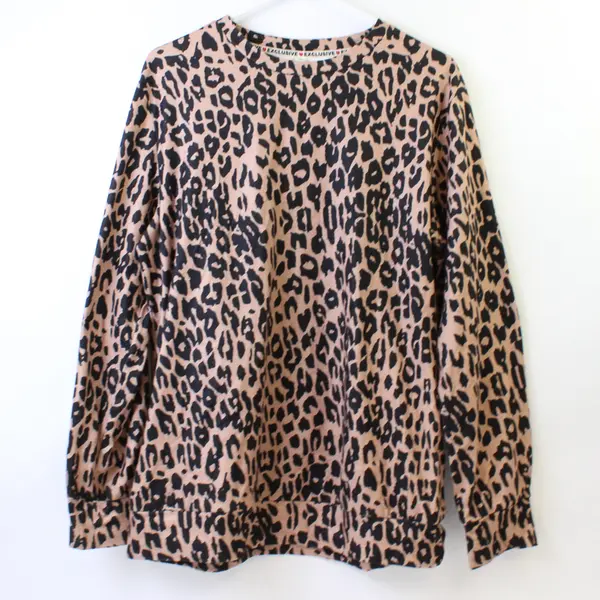 Exclusive Leopard Print Long-Sleeved Shirt Women's XL