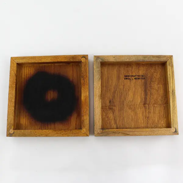 Set of 2 Handmade Wood And Floor Tile Trivets By Virgil L. Webster 9" x 9"