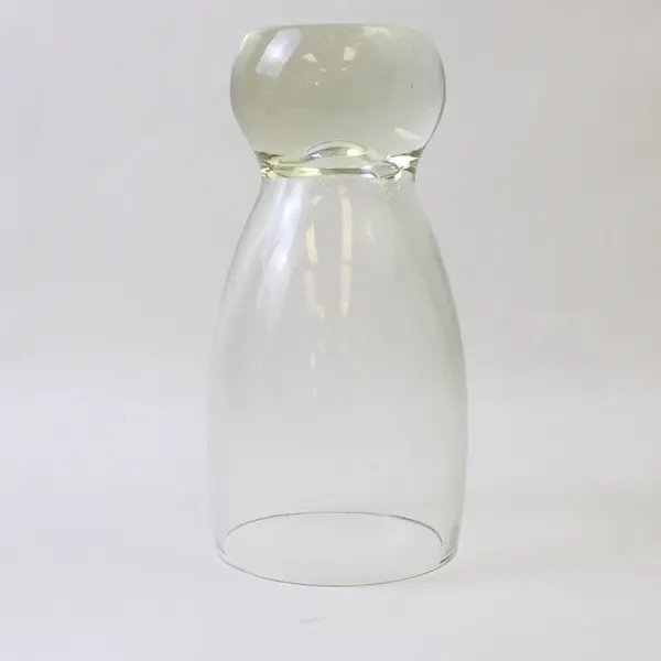 Vintage Yellow Glass Cocktail Shaker Bun Foot Heavy 9"