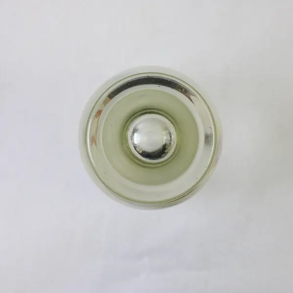 Vintage Yellow Glass Cocktail Shaker Bun Foot Heavy 9"