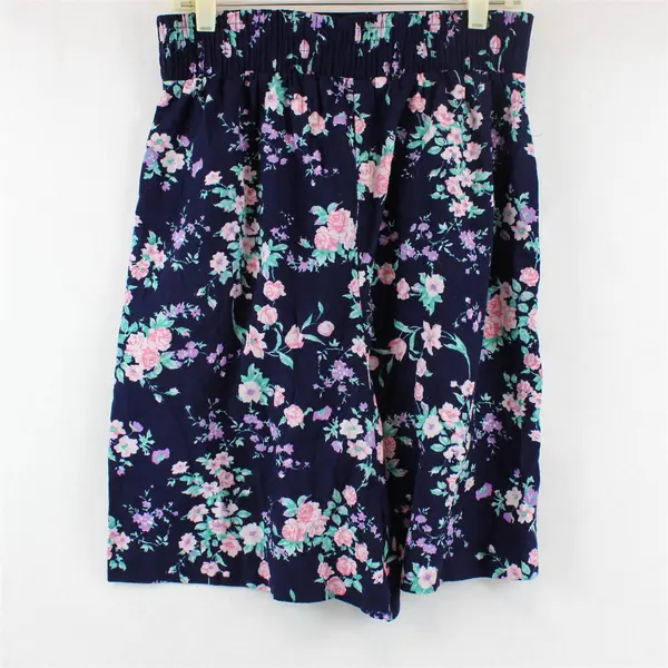 Bonjour International Multicolor Floral Print Midi Skirt Women's Medium
