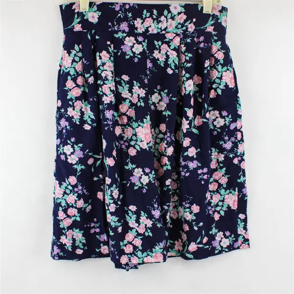 Bonjour International Multicolor Floral Print Midi Skirt Women's Medium