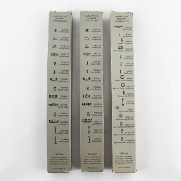  3 Boxes of 2 Swarovski Taper Candles For Swarovski Silver Crystal Candle Holder