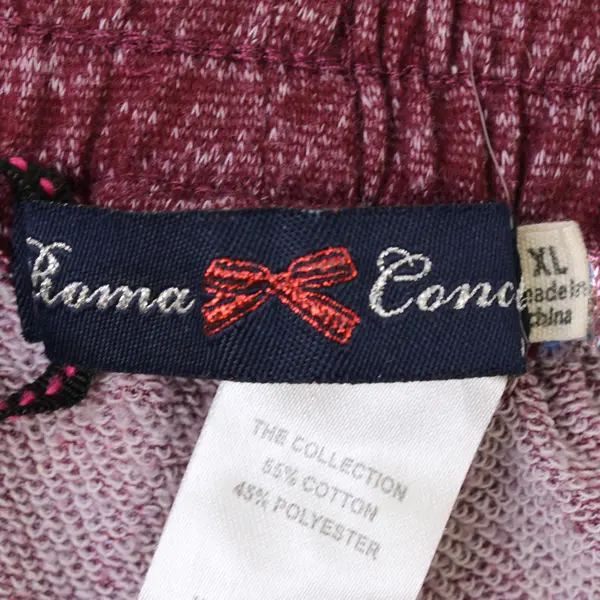 Roma Concept Burgundy Drawstring Lounge Shorts Women's XL