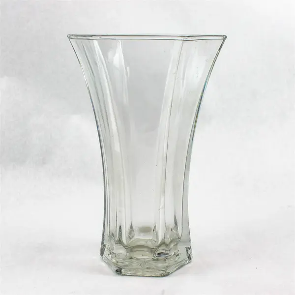 Hoosier Glass Clear Hexagon Shaped Bouquet Vase Home Decoration 10.5" Tall
