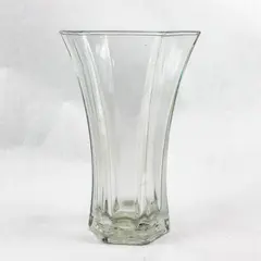Hoosier Glass Clear Hexagon Shaped Bouquet Vase Home Decoration 10.5" Tall