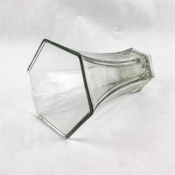 Hoosier Glass Clear Hexagon Shaped Bouquet Vase Home Decoration 10.5" Tall