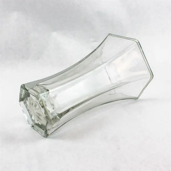 Hoosier Glass Clear Hexagon Shaped Bouquet Vase Home Decoration 10.5" Tall