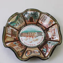 Houze Art Glass Mount Vernon George Washington Vintage Fluted Souvenir Plate
