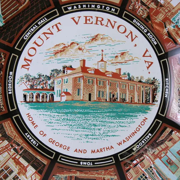 Houze Art Glass Mount Vernon George Washington Vintage Fluted Souvenir Plate