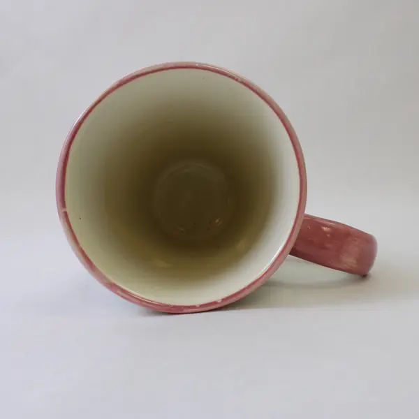 Large White Ceramic Coffee Mug Floral Love 