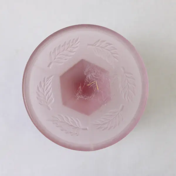 Vintage Pink Frosted Depression Glass Covered Candy Dish
