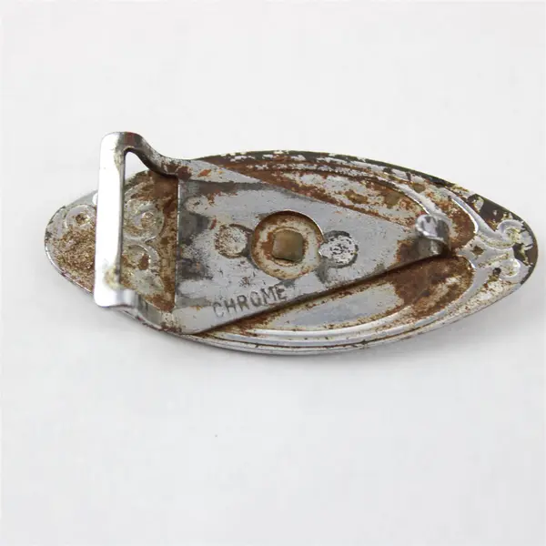 Vintage Chrome Belt Buckle with Horse Emblem 2.4" Wide