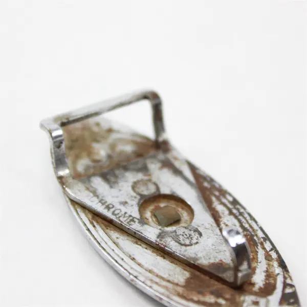 Vintage Chrome Belt Buckle with Horse Emblem 2.4" Wide