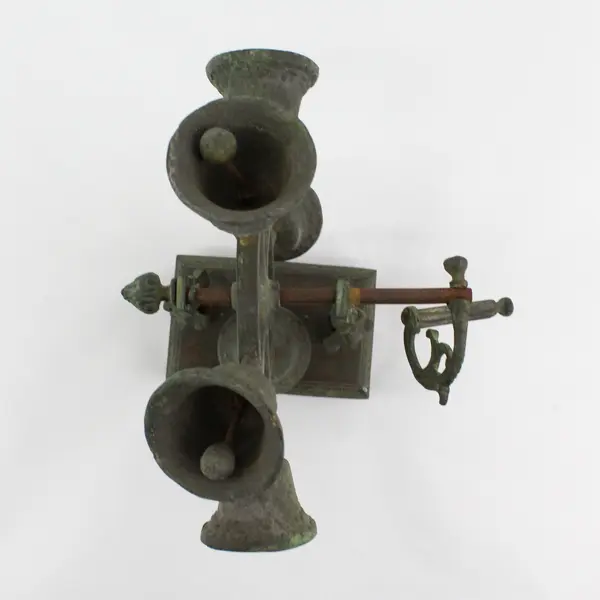 Vintage Cast Iron Hand Crank Ferris Wheel Spinning Bells