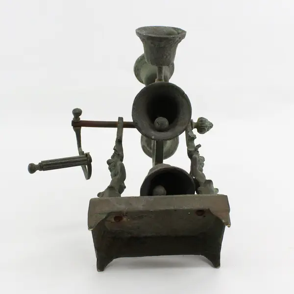 Vintage Cast Iron Hand Crank Ferris Wheel Spinning Bells
