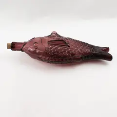 Vintage Purple Fish-Shaped Glass Bottle 14in Decorative Collectible