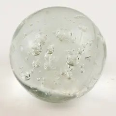 Murano-Style Bullicante Art Glass Paperweight 4.5in Sphere