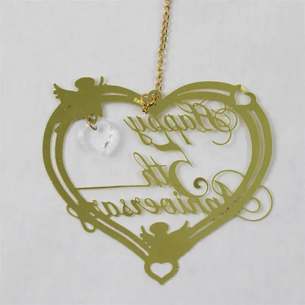 Theme Tin Ornament/Wall Hanging - Happy 5th Anniversary Wording from 1997